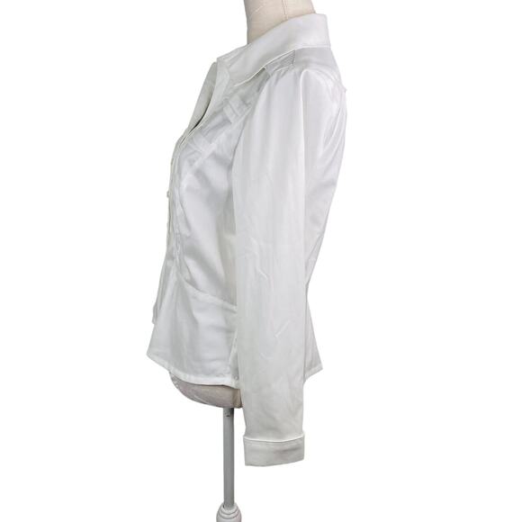 Coldwater Creek Blouse Small White Wrinkle Resistant Non Iron New - Picture 6 of 13